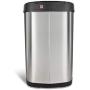 Ninestars DZT-50-13 Automatic Touchless Motion Sensor Oval Trash Can with Black Top, 13 gallon/50 L, Stainless Steel
