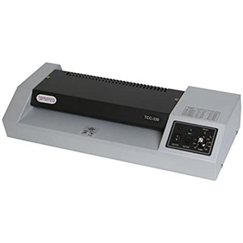 Tamerica TCC330 Professional Laminator, 13'' Max. Laminating Width, Up to 26''/min Speed, 10 mil Max Pouch Gauge, Warm-Up Time 3.5-4.5 min, Reverse/Anti-Jam Mechanism, Metal Cover, Silicon Roller