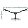 Mount-it! Dual Monitor Desk Mount Swivel Arm, Quick Connect with Combo Grommet and Clamp Base (MI-43111-BLK)