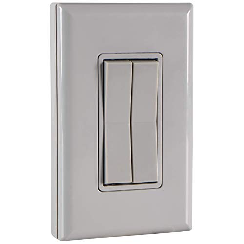 RunLessWire Click for Philips Hue Wireless Dimmer Light Switch, Smart Switch with Battery-Free Installation (Switch, Gray)