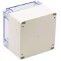Zulkit Junction Box ABS Plastic Dustproof Waterproof IP65 Universal Electrical Boxes Project Enclosure Grey with Clear Cover 4.7 x 4.7 x 3.5 inch (120 x 120 x 90mm)