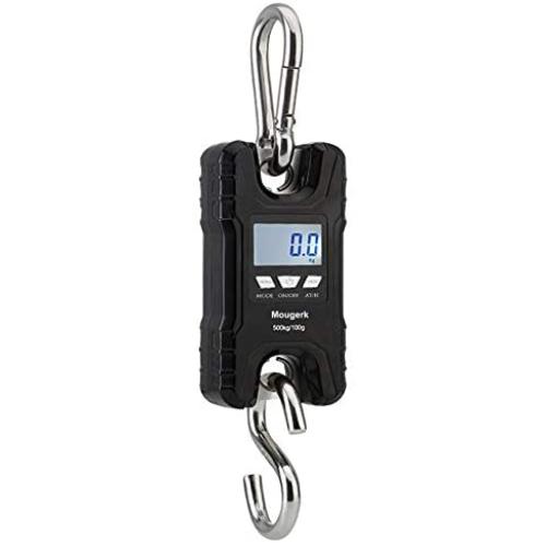 Mougerk 500 kg 1100 lb Portable Heavy Duty Digital Crane Scale Hanging Scales 2 AAA Batteries(Not Included)