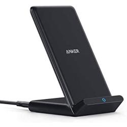 Anker Wireless Charger, PowerWave Stand, Qi-Certified for iPhone SE, 11, 11 Pro, 11 Pro Max, XR, Xs Max, XS, X, 8, 8 Plus, 10W Fast-Charging Galaxy S20 S10 S9 S8, Note 10 Note 9 (No AC Adapter)