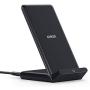 Anker Wireless Charger, PowerWave Stand, Qi-Certified for iPhone SE, 11, 11 Pro, 11 Pro Max, XR, Xs Max, XS, X, 8, 8 Plus, 10W Fast-Charging Galaxy S20 S10 S9 S8, Note 10 Note 9 (No AC Adapter)