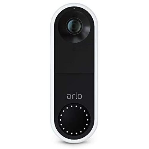 Arlo Essential Video Doorbell Wired, HD Video, 180° View, Night Vision, 2-Way Audio, Direct to Wi-Fi, No Hub Needed, Easy Installation (Existing Doorbell Wiring Required), White, AVD1001