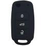 LemSa 2Pcs 3 Buttons Silicone Flip Key Fob Cover Case Protector Holder for VW Volkswagen Jetta GTI Passat Golf Tiguan Touareg Beetle, Black