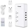 Travel Adapter Power Voltage Converter Step Down 220V to 110V 1875W with 4 Smart USB Charging for Hairdryer ETL Powerjc
