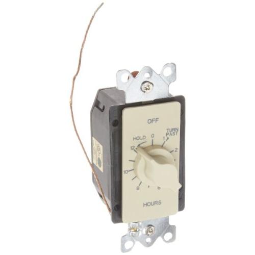 TORK A512HH Spring-Wound in-Wall Twist Timer with Hold Function, 12-Hour Length, Ivory Faceplate, for Automatic Shutoff of Fans or Lights