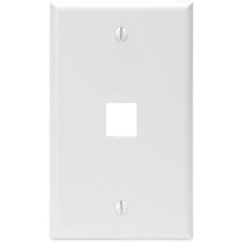 Leviton 41080-1WP 1-Port QuickPort Wall Plate, White