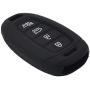 WEIBISS 2 Pack 4 Buttons Rubber Silicone Smart Key Cover Case Shell Fob Holder Bag Keyless Protector Fit for Hyundai Kona Azera Grandeur IG, Black Purple