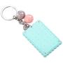 Serounder Mini Calculator, Portable Pocket Candy Color PVC 8 Digits Electronic Calculator with Silicone Buttons and Keychain Buckle for Children Students(Green)