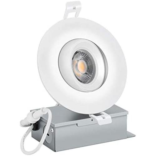 Gimbal LED Downlight NICKLED 4inch Recessed Ceiling Lights with IC Rated J-Box,Adjustable LED Bathroom Lights