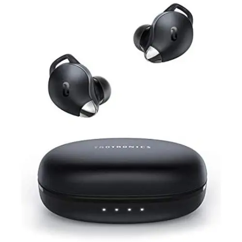 True Wireless Earbuds TaoTronics SoundLiberty 79 Smart AI Noise Reduction Technology for Clear Calls, Single/Twin Mode, 30H Playtime, USB Type C, IPX8, with Charging Case, Silver Black