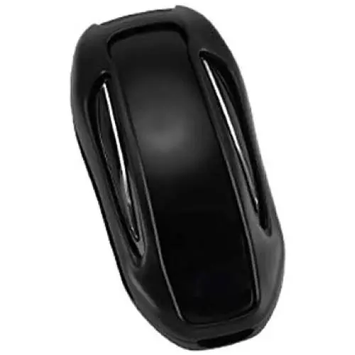 Royalfox(TM) Luxury Aluminum 3 Buttons Smart Remote Key Case Fob Cover for Tesla Model X,with Leather Key Strap (Black)
