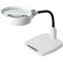 iMagniphy 8X Lighted Desktop Magnifier - Extra Large 5.5 Inch Lens & Sturdy Stand - Hands Free Adjustable Design with 6 Bright LEDs - Illuminated Tabletop Magnifying Glass Lamp with Light for Reading