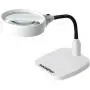 iMagniphy 8X Lighted Desktop Magnifier - Extra Large 5.5 Inch Lens & Sturdy Stand - Hands Free Adjustable Design with 6 Bright LEDs - Illuminated Tabletop Magnifying Glass Lamp with Light for Reading