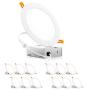 PARMIDA (12 Pack) 6 Inch 12W LED Recessed Ceiling Light with Junction Box, Dimmable Ultra-Thin Low Profile Wafer Can-Killer Panel Downlight, 900LM, IC Rated, ENERGY STAR & ETL-LISTED– 4000K Cool White