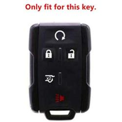 Ezzy Auto Black and Blue Silicone Rubber Key Fob Case Key Cover Key Jacket Skin for Enclave Colorado Silverado 1500 Suburban Tahoe Yukon Sierra 1500