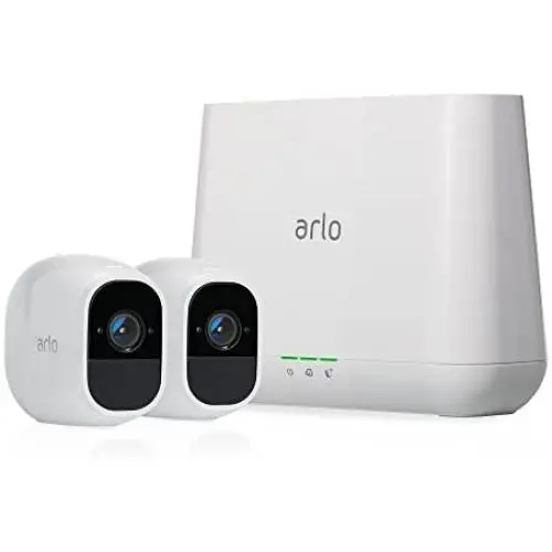 Arlo Pro 2 Home Security Camera System (2 pack) with Siren, Wireless, Rechargeable, 1080p HD, Audio, Indoor or Outdoor, Night Vision, Compatible with Alexa (VMS4230P) (Renewed)