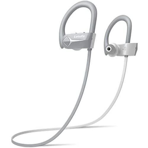 Letsfit Bluetooth Headphones IPX7 Waterproof 15Hrs Playtime Wireless Earbuds, Bluetooth 5.0 Running Headphones, HiFi Stereo in-Ear Earphones with Mic Noise Cancelling for Sports, Workout, Gym
