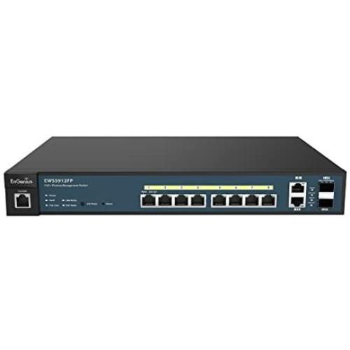 EnGenius 8-Port Gigabit 802.3at/af PoE+ Full Power Layer 2 Managed Ethernet Switch, 2 SFP & 2 Uplink Ports, 130W PoE Budget with Remote Monitoring (EWS5912FP)