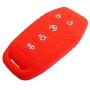 BAR Autotech Remote Key Silicone Rubber Keyless Entry Shell Case Fob and Key Skin Cover fit for Ford F150 F450 Mustang Fusion Lincoln MKZ MKC (1 Pair) (Red)