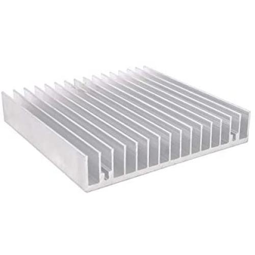 Awxlumv Aluminum Heatsink 100 x 100 x 18mm / 3.94 x 3.94x 0.71 Inch Heat Sinks Radiator for Circuit Board and Transistor Semiconductor Devices with 16 pcs fins - Sliver
