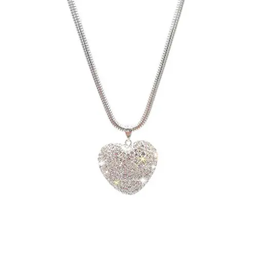 Car Mirror Pendant Charm Car Rear View Mirror Ornament with Tassel Bling Car Accessories Crystal Rhinestone Cute Car Decor Lucky Hanging Car Interior Decaration (Heart Shape)