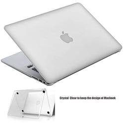 MacBook Air 13 inch Case A1369 A1466 Clear See Through Plastic Hard Shell Case Cover (Old Version 2010-2017) with Silicone Keyboard Cover and Dust Brush-Crystal Clear