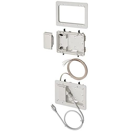 Arlington TVL2508K-1 Low Profile TV Bridge Kit for Shallow Walls, 8-inch x 5-inch Box, 1/2-inch or 5/8-Inch Drywall, White, 1-Pack