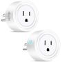 Smart WiFi Plug Outlet Compatible with Alexa and Google Home & IFTTT, Remote Control Your Home Appliances from Anywhere, Voice Control and Timer Function Wireless Socket, No Hub Required 2 Pack