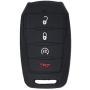 WEIBISS 2 Pack 4 Buttons Soft Silicone Rubber Remote Smart Key Fob Cover Case Protector Holder Jacket Compatible with Dodge Ram 1500 2019 2020, Black