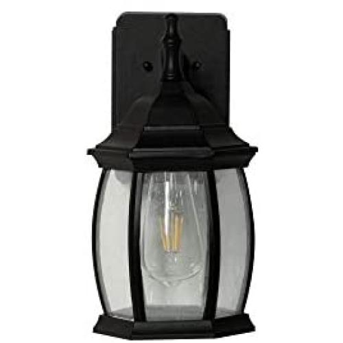Addington Park 31847 Grace Collection 1-Light Traditional Outdoor Wall Sconce with Seeded Glass and 2 GFCi Built-In Outlets, Black Finish Addington Park 31847 Grace Collection 1-Light Traditional Outdoor Wall Sconce with Seeded Glass and 2 GFCi Built-In Outlets, Black Finish