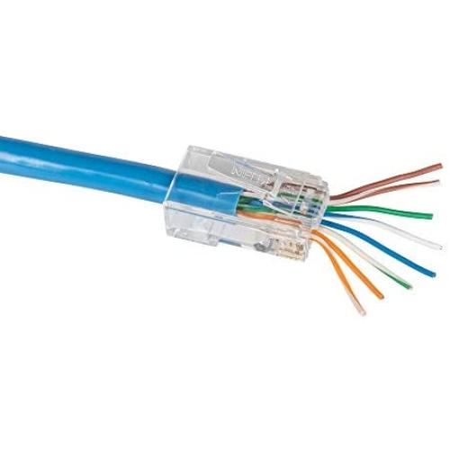 Klein Tools VDV826-703 Pass-Thru Modular Data Plug, RJ45 CAT6, Pass Through Connectors 50-Pack