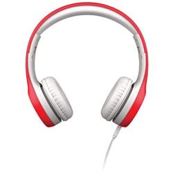 LilGadgets Connect+ Kids Premium Volume Limited Wired Headphones with SharePort and Inline Microphone (Children, Toddlers) - Red