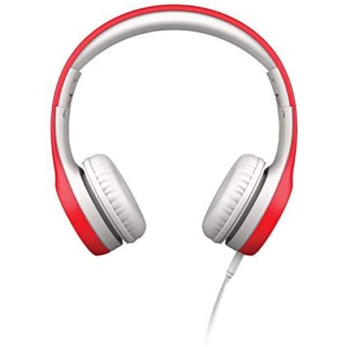 LilGadgets Connect+ Kids Premium Volume Limited Wired Headphones with SharePort and Inline Microphone (Children, Toddlers) - Red