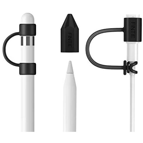 Fintie 3 Pieces Bundle Compatible with Apple Pencil Cap Holder, Nib Cover, Adapter Tether for Apple Pencil 1st Generation, iPad 10.2, iPad 9.7, iPad Air 3rd Gen/iPad Pro 10.5 Pencil, Black
