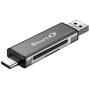SmartQ C256 Micro SD Card Reader to USB Adapter USB-C and USB A USB Memory Card Reader USB 2.0 Super Speed for MicroSDXC, MicroSDHC, SD, SDXC, SDHC, SD Cards, Works for Windows, Mac OS X, Android