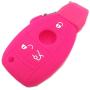 Ezzy Auto Black and Rose Silicone Rubber Key Fob Case Key Covers Key Jacket Skin Protectors fit for Mercedes Benz A B C E G R S Class