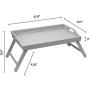 Rossie Home Media Bed Tray with Phone Holder - Fits up to 17.3 Inch Laptops and Most Tablets - Calming Gray - Style No. 78105