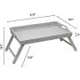 Rossie Home Media Bed Tray with Phone Holder - Fits up to 17.3 Inch Laptops and Most Tablets - Calming Gray - Style No. 78105
