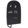 LemSa 2Pcs Keyless Entry Remote Car Smart Key Fob Outer Shell Cover Soft Rubber Protective Case for Jeep Grand Cherokee Dodge Challenger Charger Dart Durango Journey Chrysler 300, Black Pink