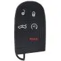 LemSa 2Pcs Keyless Entry Remote Car Smart Key Fob Outer Shell Cover Soft Rubber Protective Case for Jeep Grand Cherokee Dodge Challenger Charger Dart Durango Journey Chrysler 300, Black Pink