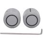 Taiss/ 2pcs Silver color Aluminum Rotary Electronic Control Potentiometer Knob For 6 mm Diameter Shaft, Volume Control Knob, Audio knob, Guitar Knob，Switch Knob,19mm dia. x 17mm height Knob-1