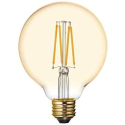 GE Globe LED Vintage Light Bulb, G30 Amber Glass LED Edison Bulb (60 Watt Replacement Dimmable LED Light Bulbs), 400 Lumen, Medium Base Light Bulbs, 1-Pack E26 Edison Bulb