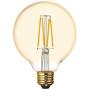 GE Globe LED Vintage Light Bulb, G30 Amber Glass LED Edison Bulb (60 Watt Replacement Dimmable LED Light Bulbs), 400 Lumen, Medium Base Light Bulbs, 1-Pack E26 Edison Bulb