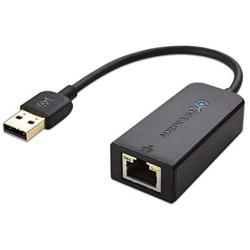 Cable Matters USB to Ethernet Adapter Supporting 10/100 Mbps Ethernet Network in Black