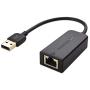 Cable Matters USB to Ethernet Adapter Supporting 10/100 Mbps Ethernet Network in Black