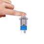 mxuteuk 16mm High Round Cap Latching Push Button Switch 1 NO 1 NC SPDT ON/Off Silver Stainless Steel Shell with 12v Blue LED Ring with Wire Socket Plug Suitable for 5/8'' Mounting Hole GL-16-O-T-BU