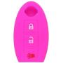 SEGADEN Silicone Cover Protector Case Skin Jacket Compatible with NISSAN 3 Button Smart Remote Key Fob CV9501 Rose